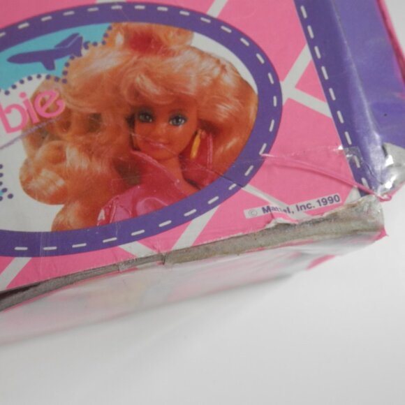 Vtg 1990 Barbie Luggage Travel Themed Storage Case TLC Trunk Box Pink 90s - Picture 7 of 8